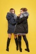 Эксклюзивная парка синего и чёрного цвета с капюшоном